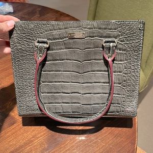 Kate Spade patent gray leather handbag